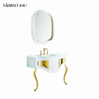 Luxury Classical Pearlescent Waterproof Bathroom Vanity Cabinet Acrylic