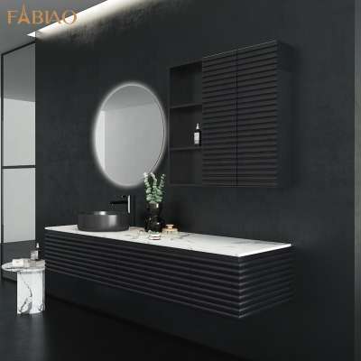 European Hot New Black Color Modern Cheap Bathroom Vanity With Vessel Sink