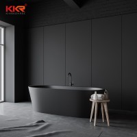 europe popular black matte composite stone solid surface bath tubs high quality freestanding bathtub