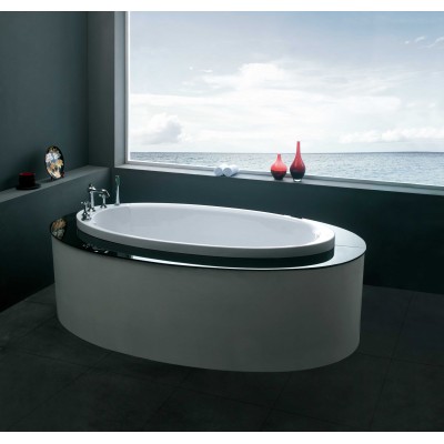 Factory Wholesale oval massage hot tubs with heater acrylic air&whirlpool bathtub with pillow for adults